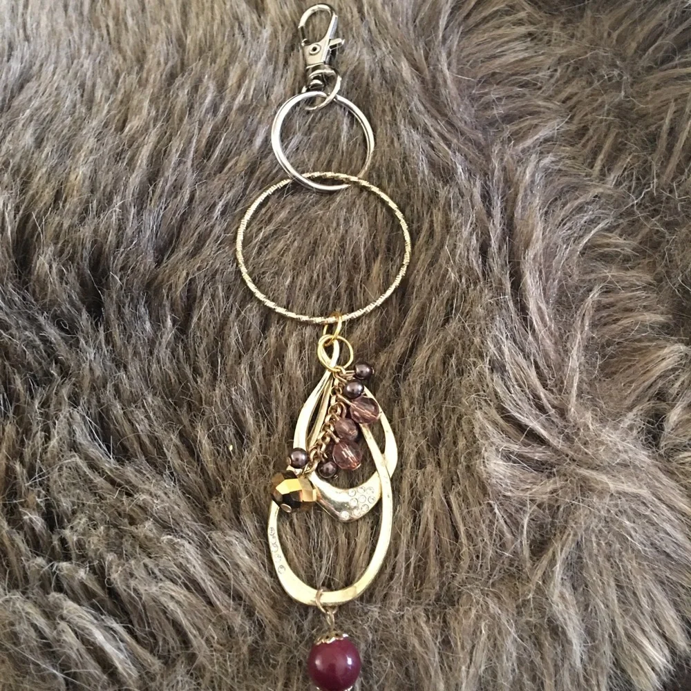 Vintage repurpose salvaged estate gem keychain
